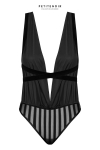 Body fendu tulle et rayures Body fendu tulle et rayures