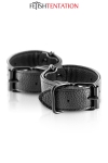 Menottes simili cuir ajustables - Fetish Tentation Menottes simili cuir ajustables - Fetish Tentation
